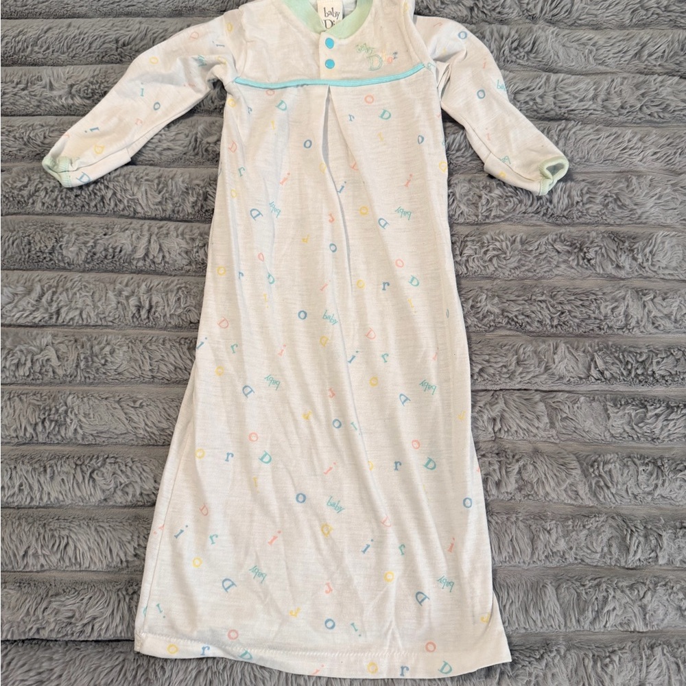 Vintage Baby Dior alphabet print sleep gown